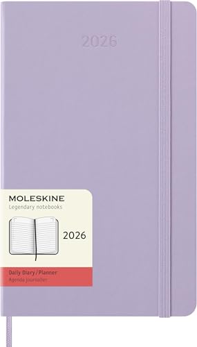 Moleskine Classic 12 Month 2026 Daily Planner, Hard Cover, Large (5" x 8.25"), Pastel Lilac, 400 pages