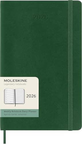 Moleskine Classic 12 Month 2026 Weekly Planner, Soft Cover, Large (5" x 8.25"), Myrtle Green, 144 pages