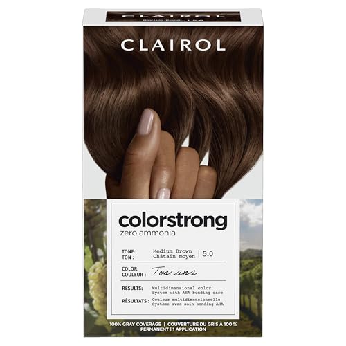 Clairol ColorStrong Permanent Zero Ammonia Hair Dye, 5.0 Medium Brown - Toscana Hair Color, Pack of 1