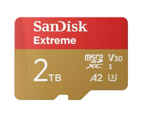 SanDisk Extreme 2TB microSDXC UHS-I, 240MB/s Read, 140MB/s Write Memory Card for 4K Video on Smartphones, Action Cams and Drones