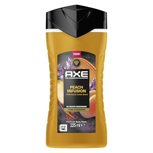 🔥 STARKER PREIS (-19%) Axe Fine Fragrance Collection DUSCHGEL/FLUESSIGSEIFE Peach Infusion Premium Body Wash für 12 Stunden langanhaltende Frische verleiht einen spektakulären Duft unter der Dusche 225 ml