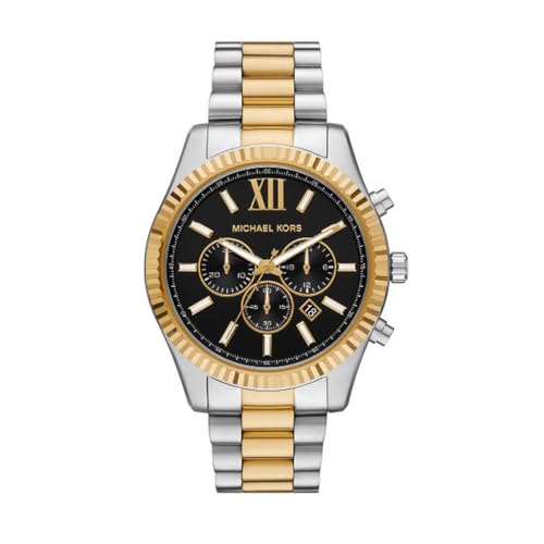 Michael Kors Lexington Men's Watch, Stainless Steel Bracelet Watch for Men Two Tone
