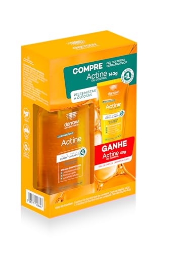 Darrow Actine Oil Control Kit Gel de Limpeza Dermatológico Facial com Ácido Glicólico e Vitamina B5 que Controla Oleosid...