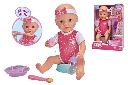🔥 SELTEN SO GÜNSTIG (-76%) Simba New Born Baby Hungry, Vollvinylpuppe, 5 Teile, magischer Löffel mit Sound, Trink und Nässfunktion, 38cm, ab 2 Jahren