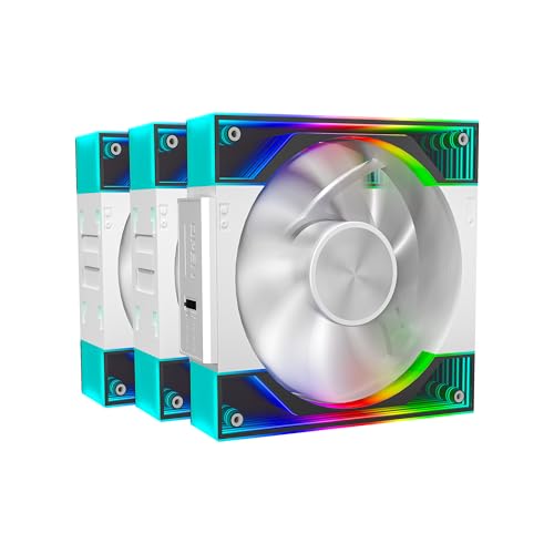 Ant Esports QuartzFlow 3-In-1 120mm ARGB Stackable Case Fan Kit with Forward/Reverse Switch and Wire Free Daisy Chain - White