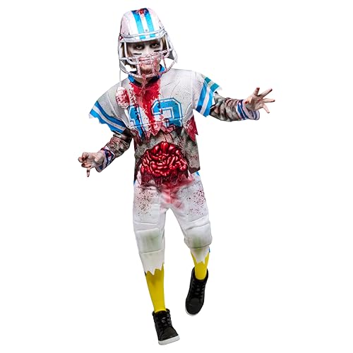 Rubies Zombie Football Player Kids Boys Costume Top Shirt with Pants and Headpiece, X-Large