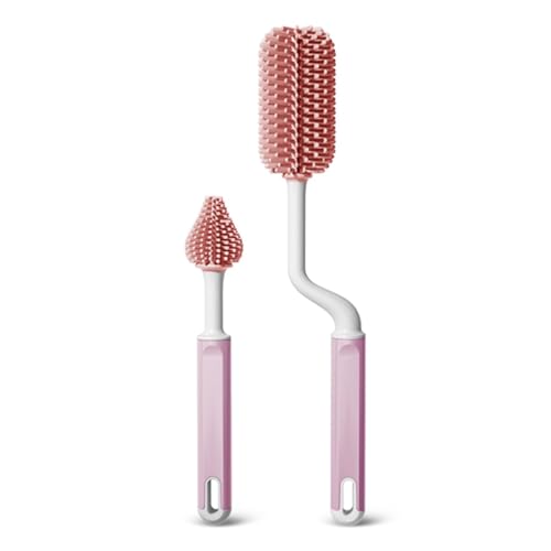 Mee Mee 360° Silicone Bristle Cleaning Brush Set | Included Components: Bottle Brush, Nipple Cleaner | BPA-Free Ergonomic Handle for Narrow & Wide Nec