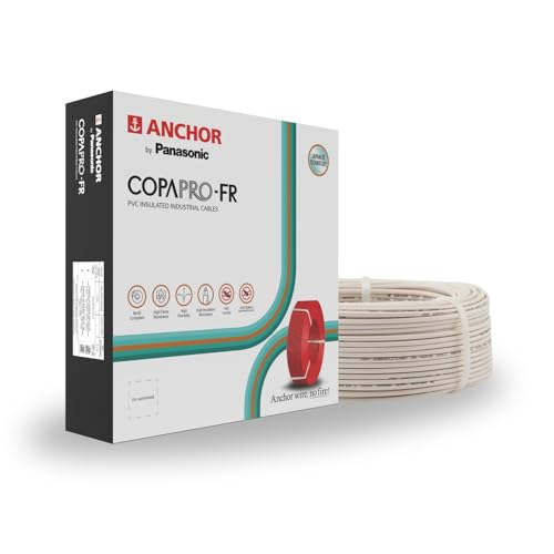 Anchor by Panasonic 1 mm COPAPro FR Electrical Wire, 90 Meter Fire Resistant Single Core PVC insulated Pure Copper Wire, Anti Rodent Anti Termite Flex