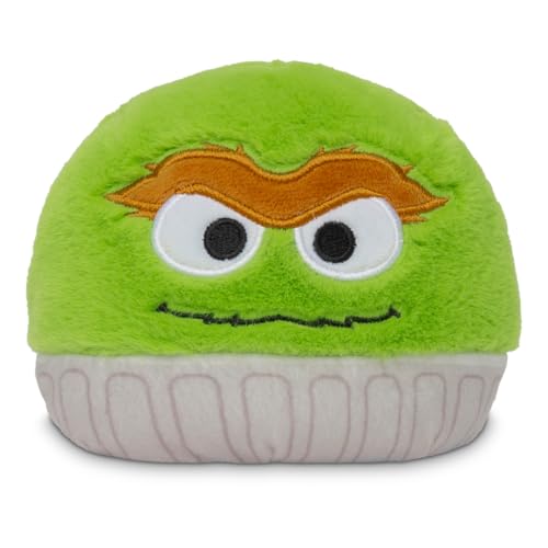 Teeturtle Oscar The Grouch and Grover 4" Reversible Sesame Street Plushie - Cute Kawaii Soft Stuffed Mood Toy for Kids and Adults