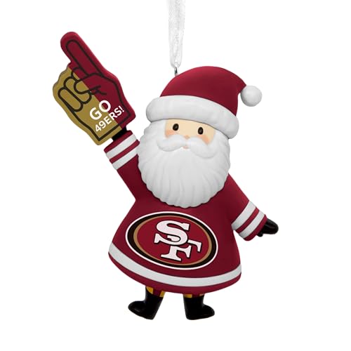 Hallmark NFL San Francisco 49ers Santa Fan Christmas Ornament, Gifts for Sports Fans