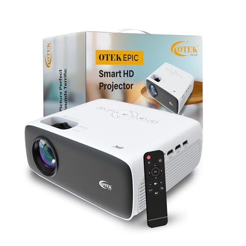 Epic Native Full HD 1080P Projector for Office & Classroom, 4K Support, 6000 Lumens, Bluetooth 5.3, Dual HDMI USB, 210 Inch Display, Wired Non-Smart