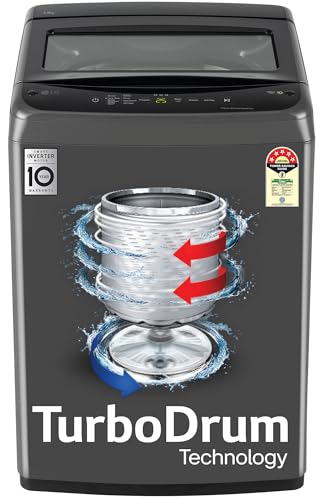 LG 8 Kg 5 Star Smart Inverter Technology Fully Automatic Top Load Washing Machine (T80VBMB4Z, Turbodrum, Auto Prewash, Stainless Steel drum, LED Displ