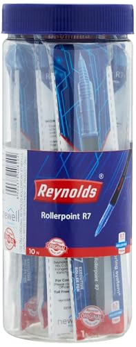 R7 8 BLUE 2 BLACK RollerBall Pens| Roller PEN WITH COMFORTABLE GRIP | BLUE ROLLER BALL PENS FOR WRITING | PEN FOR PROFESSIONALS | 0.7 mm TIP SIZE