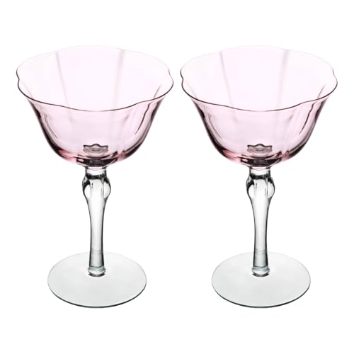 WOLFF - Conjunto 2 Taças para Vinho Lily 300ml Rosa e Cinza Vidro