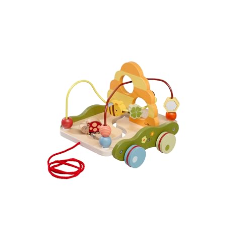 (-45%) Eichhorn – Nachziehwagen mit Motorik und Schiebespiel, unterstützt Dein Kind beim Laufen Lernen, motorische Fähigkeiten weiterentwickeln, 19x20 cm, aus 100% FSC zertifiziertem Sperrholz, ab 1 Jahr