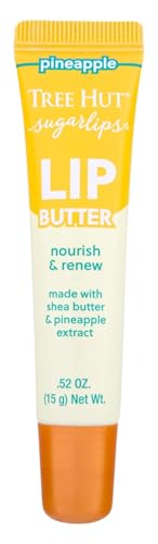 Tree Hut Sugarlips Pineapple Lip Butter, Lock in Moisture & Nourish Skin for Full, Hydrated Lips, 0.52 Fl oz.