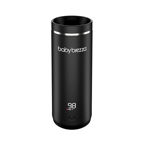 Baby Brezza SuperFast Portable Baby Bottle Warmer – 67% Faster - Travel Breastmilk Warmer and Formula Warmer - Safe, Even Heating - Up to 9oz - No Adapters, Black