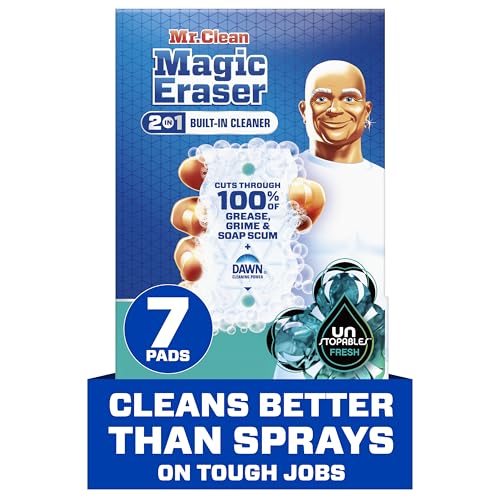 Mr. Clean Magic Eraser Foaming Sponge, All Purpose Cleaner, Dawn Cleaning Power, Ultra Foamy, 7ct