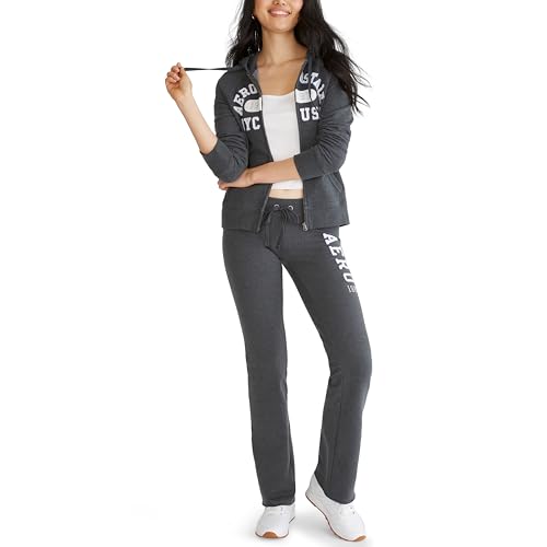 AEROPOSTALE Knit Fit and Flare Sweatpants Charcoal Heather Grey