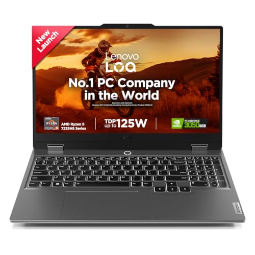 Lenovo LOQ, AMD Ryzen 5 7235HS, RTX 3050-6GB, 24GB RAM, 512GB SSD, FHD, 15.6"/39.6cm, 144Hz, Windows 11, Office Home 2024, Grey, 2.4Kg, 3 Mon. Game Pa