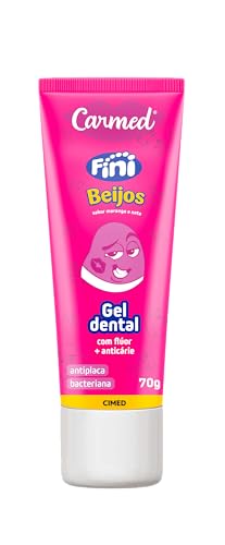 Carmed Fini Dentaduras Gel Dental com Flúor Sabor Framboesa e Morango 70g