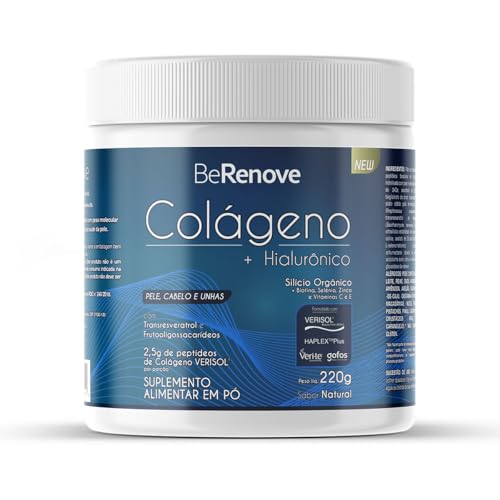 BeRenove Colágeno Verisol + Hialurônico Haplex Plus 220g Sabor Natural