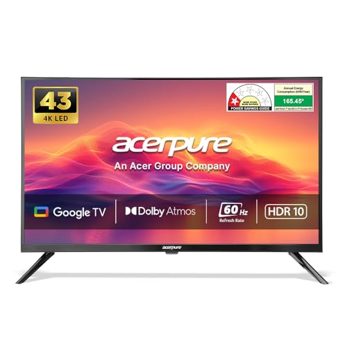 acerpure 109 cm (43 inch) Swift Series UHD LED Smart Google TV AP43UG51ASFTD Model (Black)