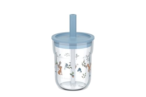 Mepal - Children's Cup with Straw Mio Little Dutch - Flexible Lid with Insect-proof Straw - Suitable for All Types of Liquids - Spill-proof - Dishwasher Safe & BPA-free - 250 ml - Forest Friends