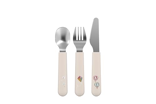 Mepal Children’s Cutlery 3-piece Set Mio, Children's Flatware, Child-friendly Utensils from 12 Months, Including Knife, Fork & Spoon, Set of 3, Sunshine & Rainbow