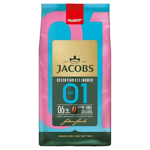 (-31%) Jacobs Kaffeebohnen No.1 Selektion des Jahres 2025, vollmundiges Aroma mit Zitrusnote, geröstet in Bremen, Intensität 6/10, Kaffee ganze Bohnen, 1 kg