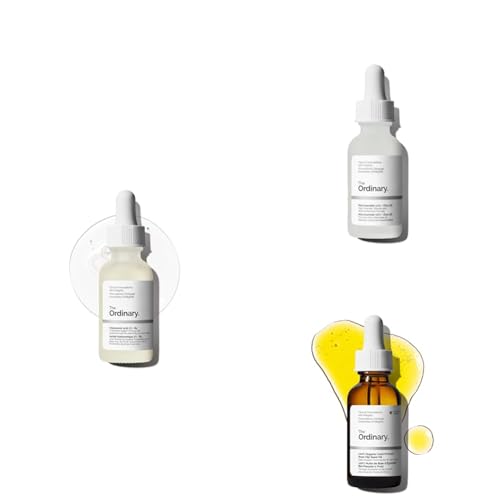 The Ordinary Brighten & Balance Collection For Smooth, Supple Skin - Skin Care Bundle Set - Hyaluronic Acid 2% + B5, Niacinamide 10% + Zinc 1%, 100% Organic Cold-Pressed Rose Hip Seed Oil