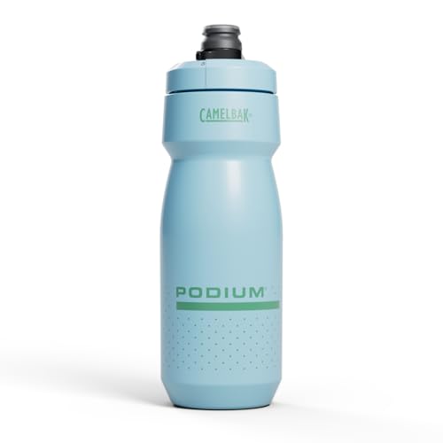 CamelBak Podium 24oz Bike Water Bottle - Easy Squeeze Bottle - Fits Most Bike Cages, Crystal Blue