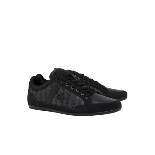 Lacoste Men's Chaymon Sneaker, Black & Gray, 10.5