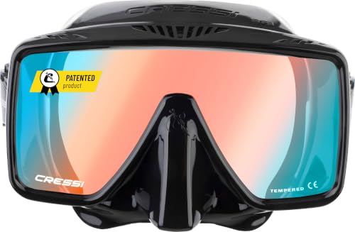 (-27%) Cressi SF1 Taucherbrille, Schwarz 380 UV Blau/Orange Linse