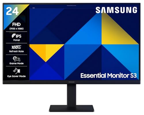 Samsung 24"(60.5 cm) Flat IPS Monitor|IPS Panel|FHD 1920 x 1080|100 Hz|New Super Slim Design|Ports-HDMI,VGA|Tilt Stand Feature -2 ̊ to 21 ̊|Game Mode|
