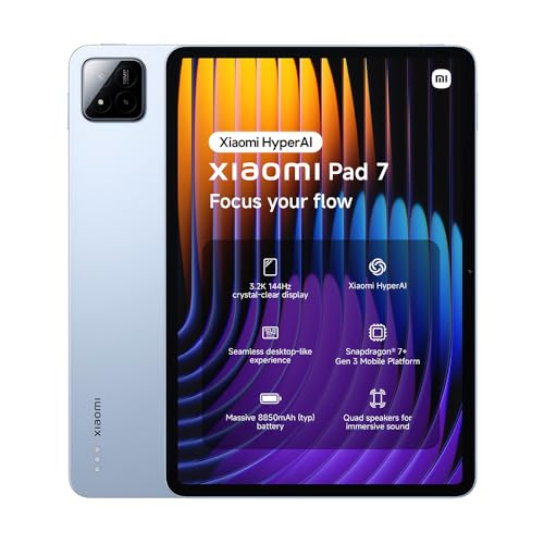 (-26%) XIAOMI Pad 7 Tablet, 11.2 Zoll, 8+256GB, Blau, 3.2K 144Hz Display, Snapdragon 7+ Gen 3, 8850mAh Akku, 45W TurboCharge, HyperAI, Quad-Lautsprecher, Nahtloses Desktop-ähnliches Erlebnis