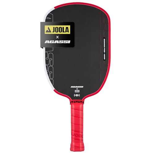 JOOLA Agassi PRO IV 16mm Pickleball Paddle w/Extended Sweet Spot - Carbon Fiber Surface Increases Spin & Control - SK Film for Power & Larger Sweet spot - UPA-A Certified - USAP Approved - NFC Chip