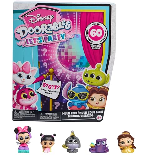 Just Play Série de Mini-Figurines festives Disney Doorables à Collectionner, Figurines de 3,8 cm de Haut, emballages mystères, Jouets pour Enfants de 5 Ans et Plus, Multi Couleur