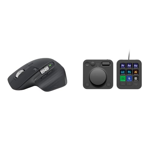 Logitech MX Master 3S Wireless Mouse Standard Edition with Logi Bolt USB Receiver + MX Creative Console: Mouse, Programmable Keys and Dial for Graphic Design, Video Editing, Adobe and More - Graphite