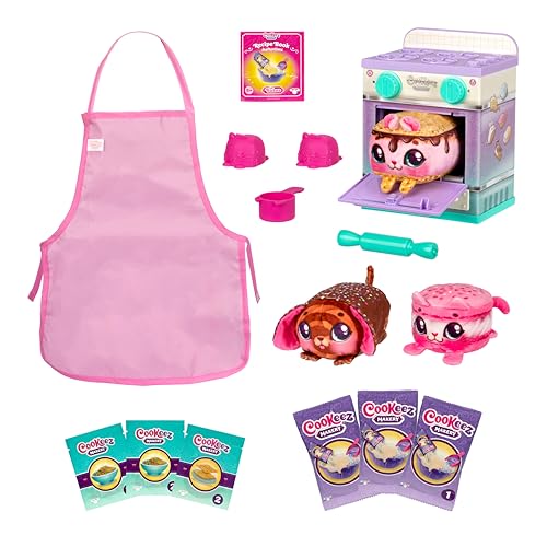 The Cookeez Makery Lil' Bakez Multi Pet Playset, Comes to Mix & Make 3 Bakes, Includes 3 Non-Electric Scented Plush Pets, Ingredients, Accessories, & Apron- Amazon Exclusive