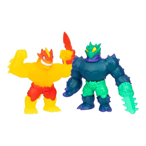 Heroes of Goo Jit Zu Meteor Madness Versus Pack, Flame Blazagon Versus Cacticus in The Ultimate Showdown, with Meteor Battle Gauntlet Weapons, Stretch Their Bodies 3 Times Their Size