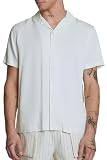 Forever 21 Cuban Collar Short-Sleeve Shirt Taupe Medium