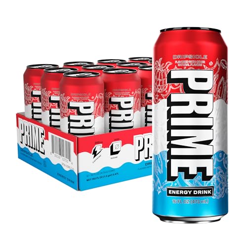 PRIME Energy DRIPSCICLE, Zero Sugar Energy Drink, 200mg Caffeine and 355mg of Electrolytes for Hydration, Vegan, Gluten Free,16 Fluid Ounce, 12 Pack