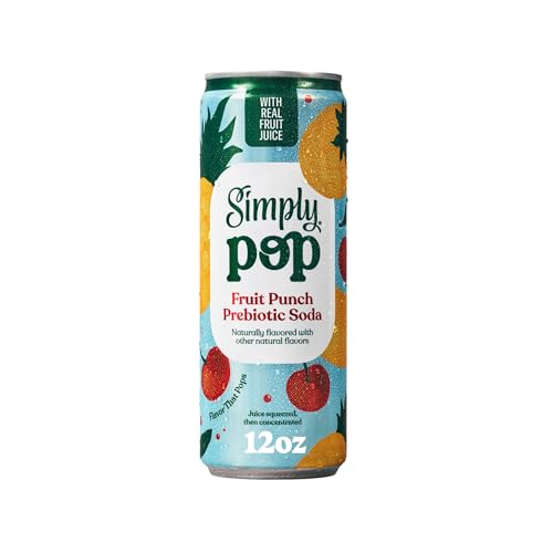 Simply Pop, Fruit Punch Prebiotic Soda, 12 Fl Oz