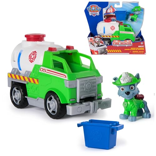 🔥 SELTEN SO GÜNSTIG (-70%) PAW PATROL – Fire Rescue Rockys Feuerwehr-Tanklaster mit Greiferklaue und Rocky Hundefigur, Spielzeug für Kinder ab 3 Jahren