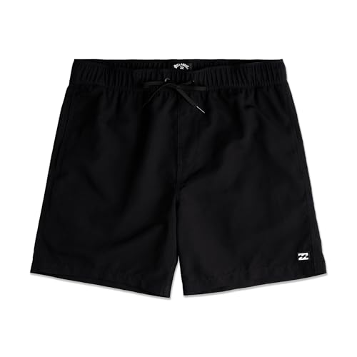 Billabong Men's Standard All Day Overdye Layback Elastic Waist Boardshort, 17 Inch Outseam, Black S125