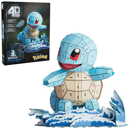 4D Build, Pokémon Squirtle 3D Model Kit, Pokémon Figure, Kanto First Partner Collection, Desk Décor, 180 Pieces, for Ages 12 & Up