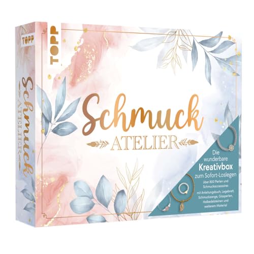 (-21%) TOPP Die wunderbare Kreativbox Schmuckatelier. Anleitungsbuch (32 S.), Flachzange, Biegeringöffner, Perlennadeln, Perlenlegebrett, über 800 Perlen und Schmuckaccessoires, White
