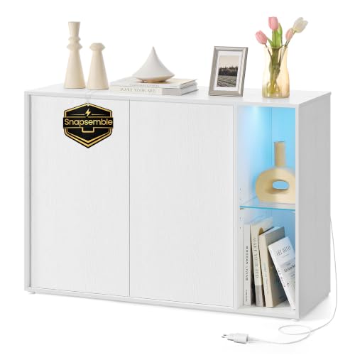 (-25%) SONGMICS HOME Sideboard, Snapsemble, TV-Schrank mit LED-Beleuchtung