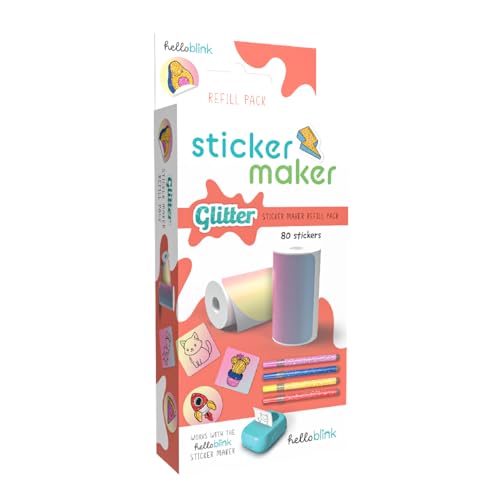 Hello Blink - Sticker Maker - Refill Pack with 80 Glitter Stickers - Children Ages 8+